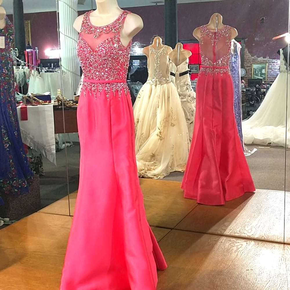 Envious by Karishma fit and flair evening gown